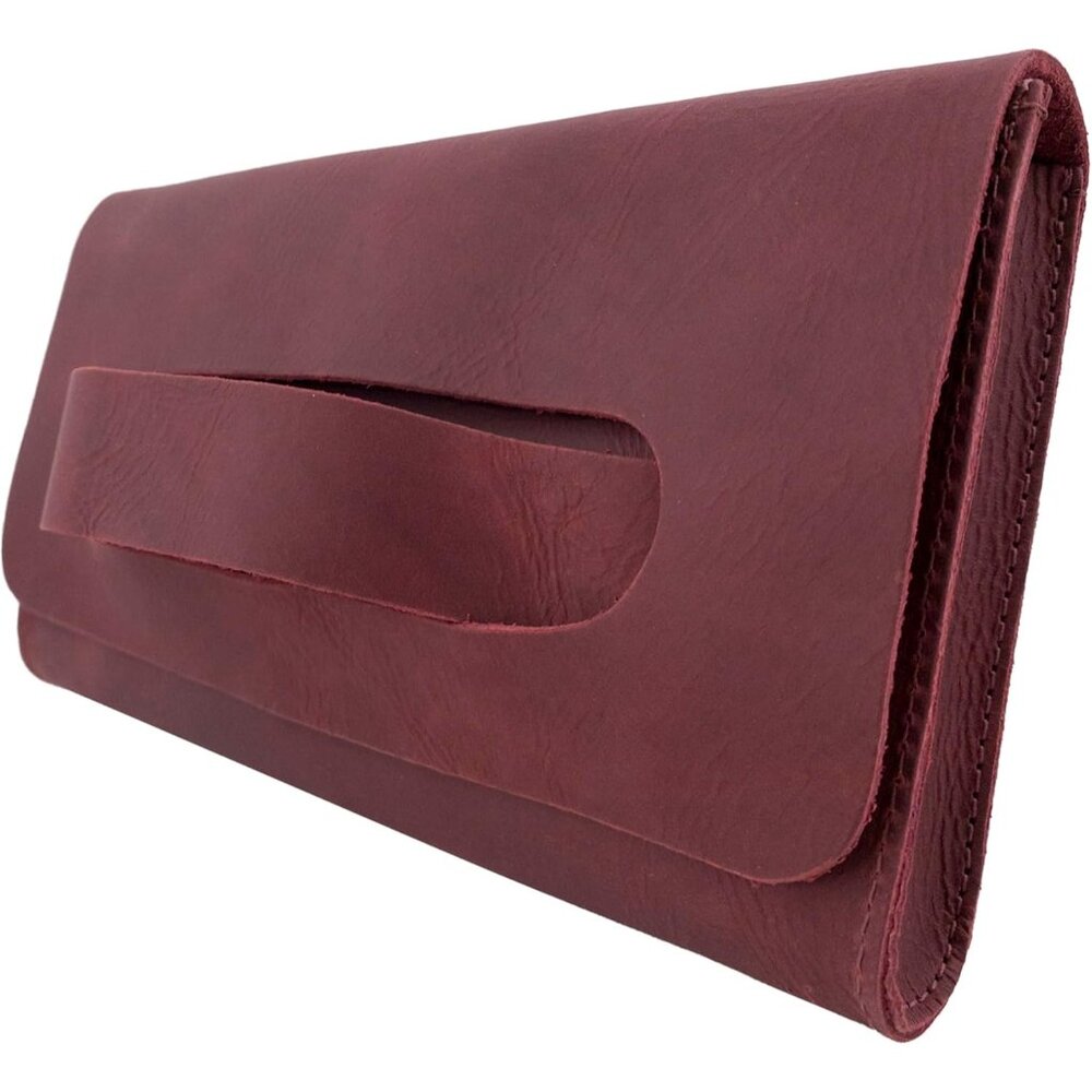 Sangria Full Grain Leather Rectangular Clutch Bag… - image 5